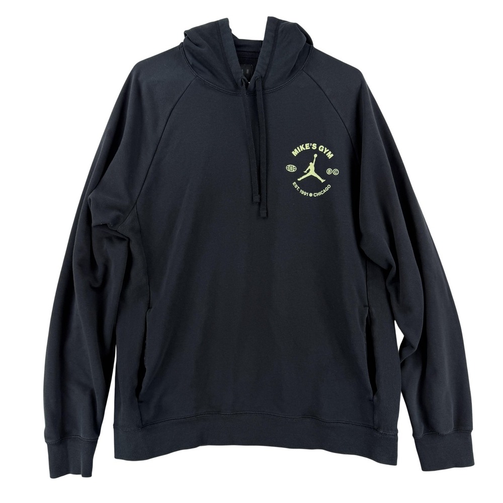 Jordan Hoodie‎ Mens Large Black Dri-FIT Mike's Gym Jumpman Graphic Sweatshirt